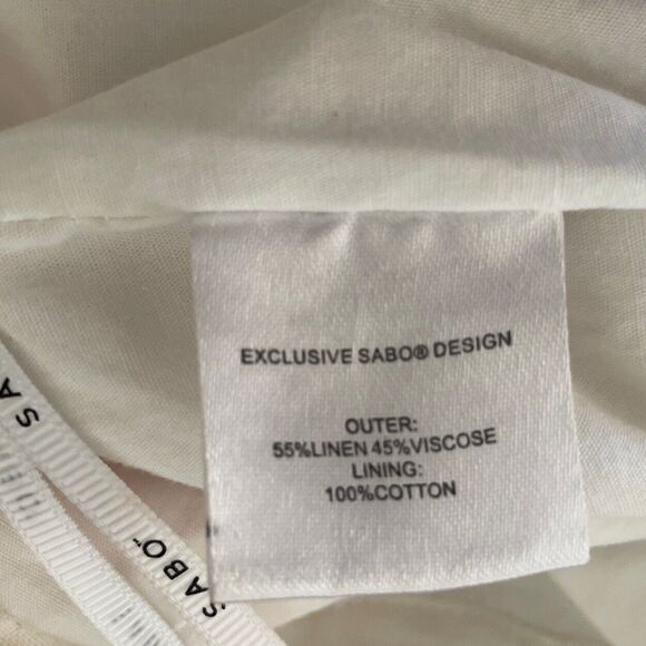 Sabo White Linen Kiera Pants S Wide Leg Linen Blend Lined Designer Boho Beach - Picture 9 of 9